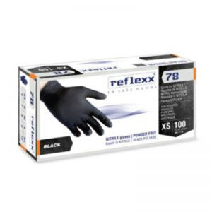 Guanti In Nitrile Neri Senza Polvere Reflexx 78