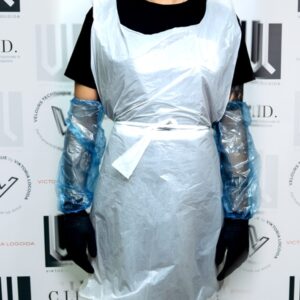 Grembiuli monouso in polietilene bianco impermeabile liscio 100 Pz.