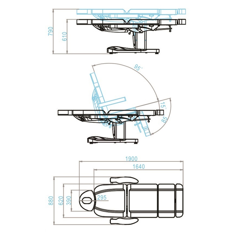 Poltrona / lettino professionale di alta qualità 2 motori elettrici - immagine 6